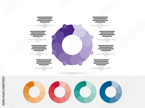 Eight sided presentation infographic diagram chart vector