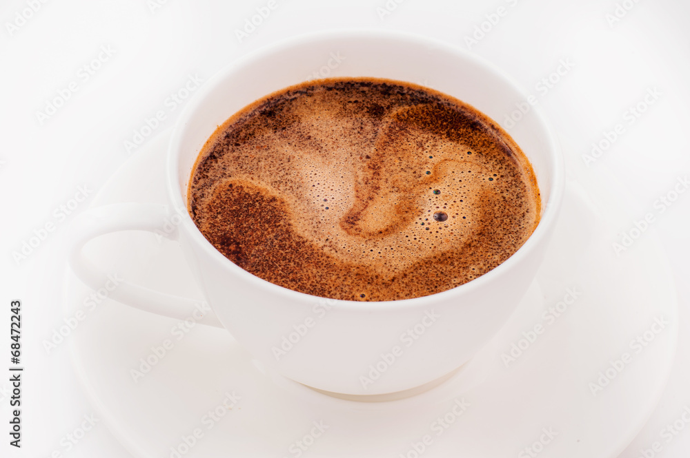 Fragrant coffee cup on white background Fragrant coffee cup on white background