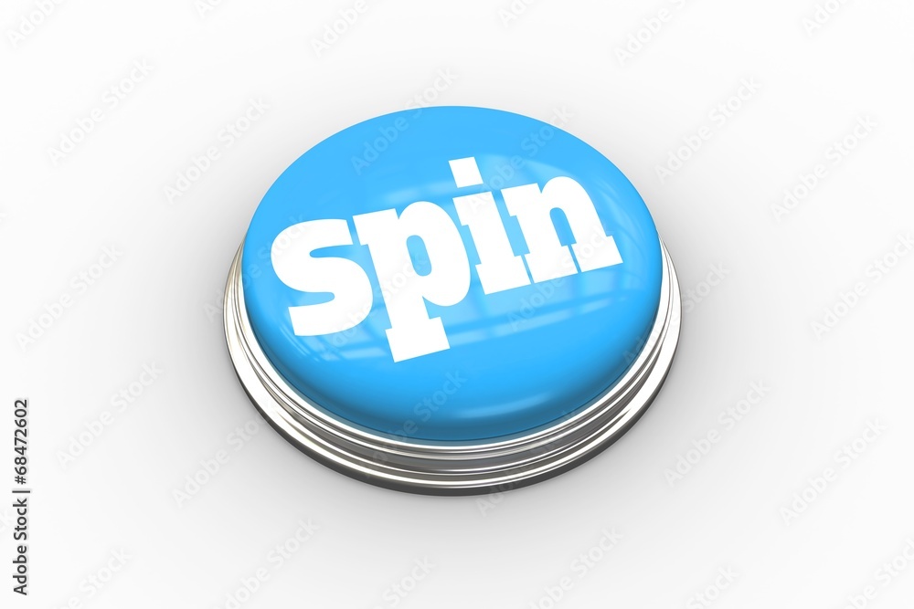Spin on shiny blue push button Spin on shiny blue push button