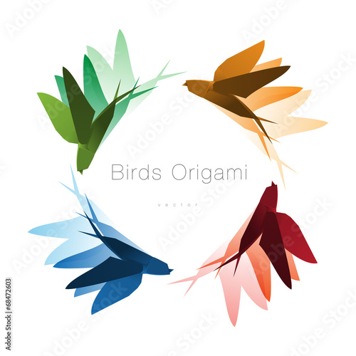 Origami Birds Flying Logo