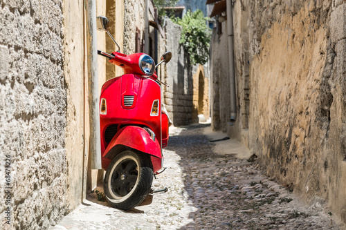 Classic red scooter