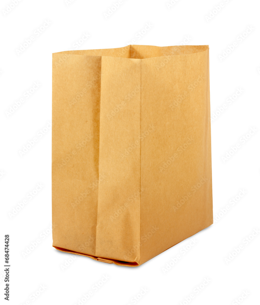Brown paper bag isolated over white background Brown paper bag isolated over white background