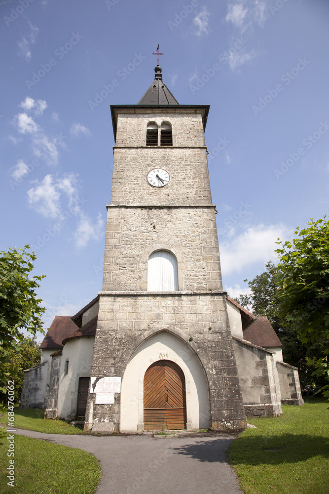 old roman church in the village of Sarrogna in the Jura