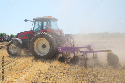 tractor with a plow