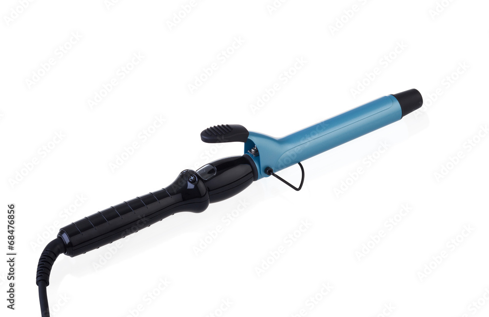 Blue electric curling iron Blue electric curling iron
