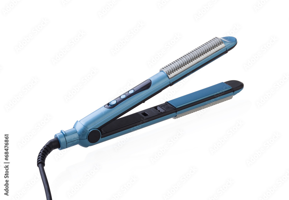 Blue electric hair straightener Blue electric hair straightener