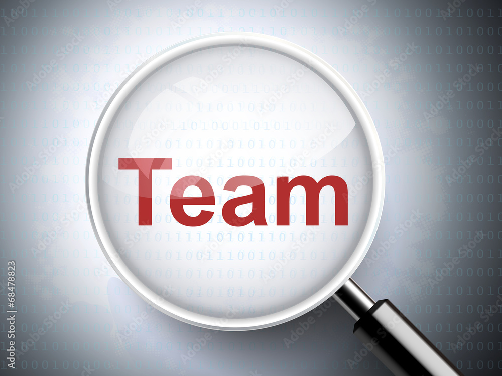 magnifying glass with words team magnifying glass with words team