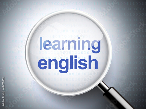 magnifying glass with words learning english