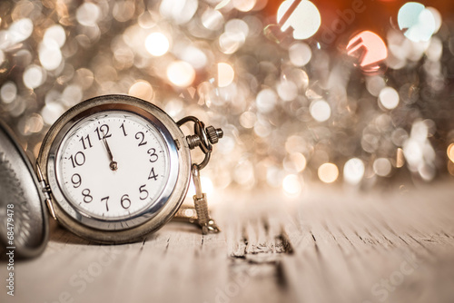 New year clock abstract background