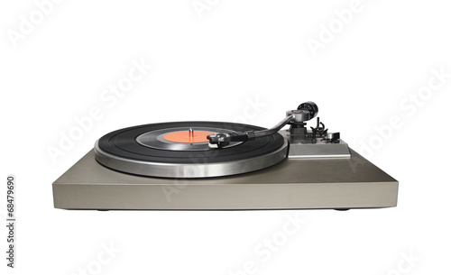 Vintage record player with vinyl record