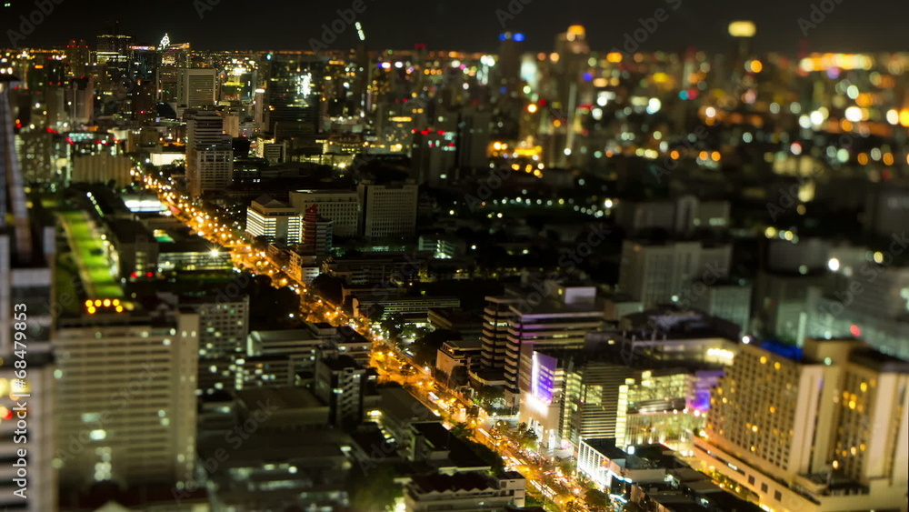 Night Bangkok streets time lapse Night Bangkok streets time lapse