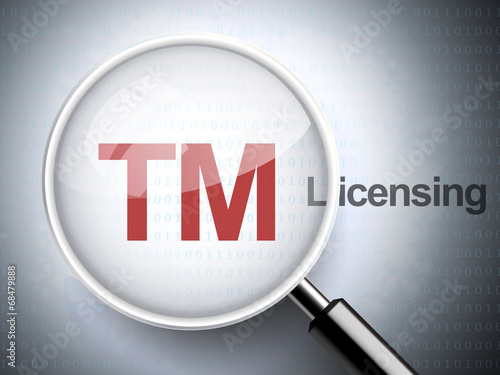 magnifying glass with trademark icon