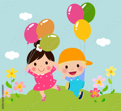 Kids and balloons