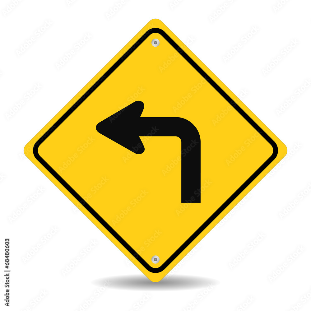 Turn left traffic sign Turn left traffic sign