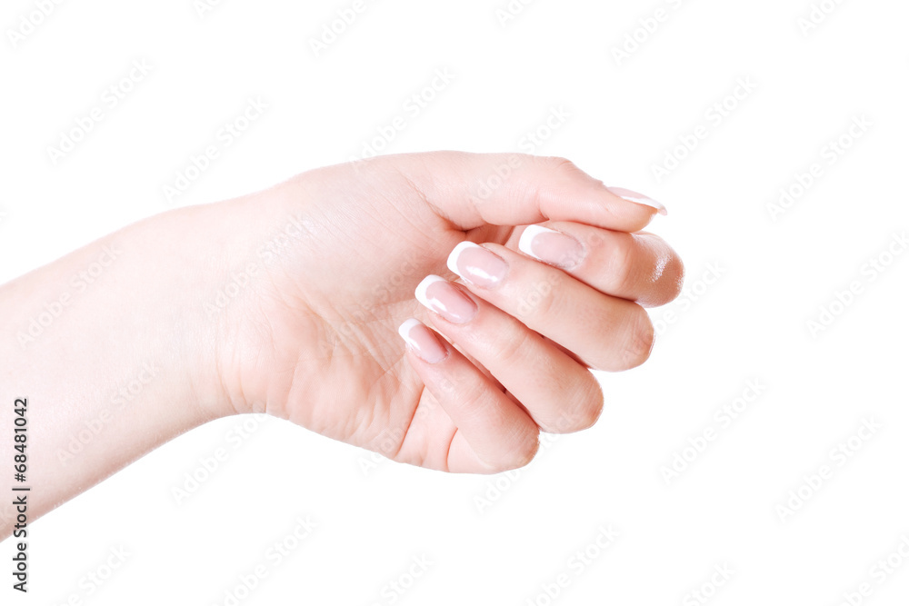 Hand with decorated nails