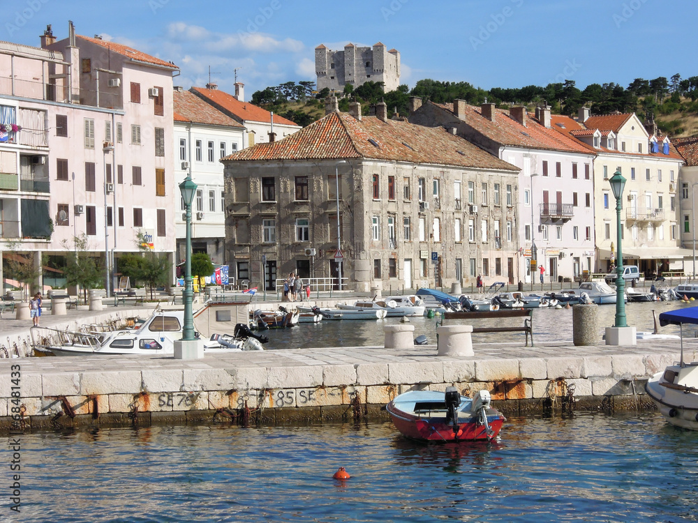 Harbor of the old part at Senj on Croatia