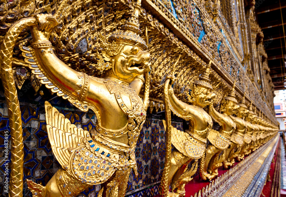 Golden garuda statue at Wat Phra Kaew, Bangkok, Thailand