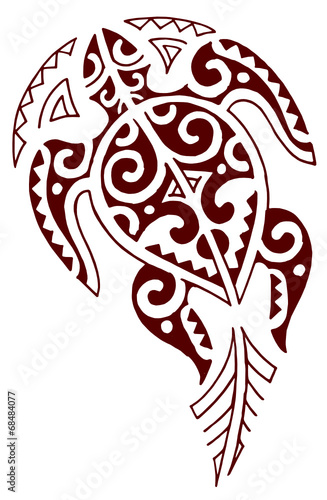 tartaruga maori tribale rosso
