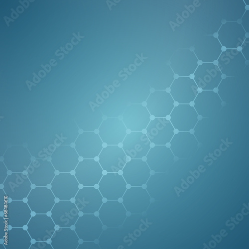 Clean blue background with hive