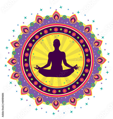 Yoga lotus posture icon