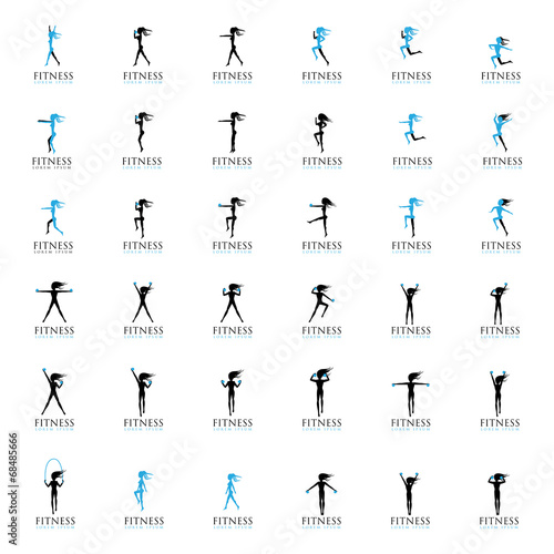 Women At Aerobics Class - Isolated On White Background