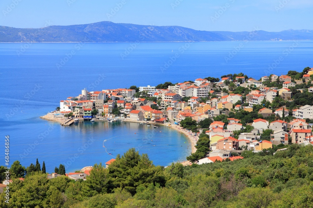 Croatia - Dalmatia view with Igrane and Hvar island (background)