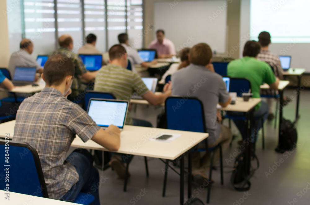 lecture in a computer class lecture in a computer class