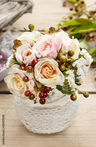 Bouquet of pink roses