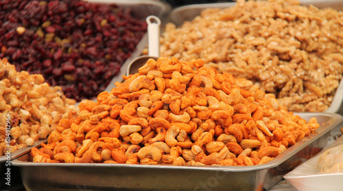 Photography A Display of Food Nuts on a Retail Stall.