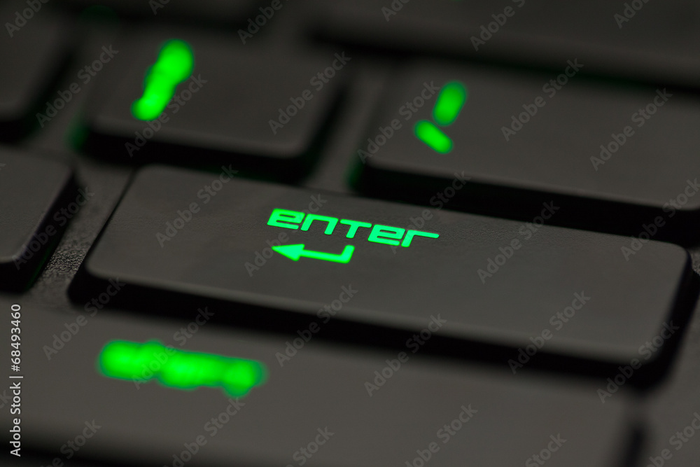 Enter key of computer keyboard