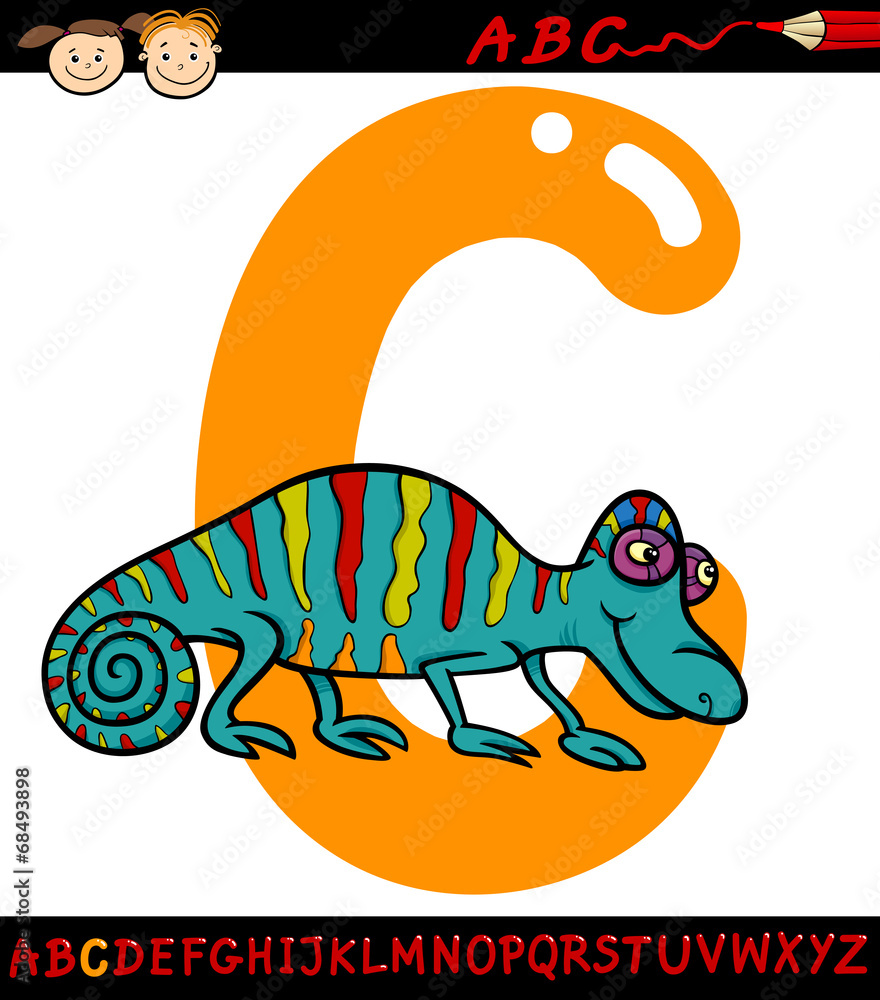 letter c for chameleon cartoon illustration letter c for chameleon cartoon illustration
