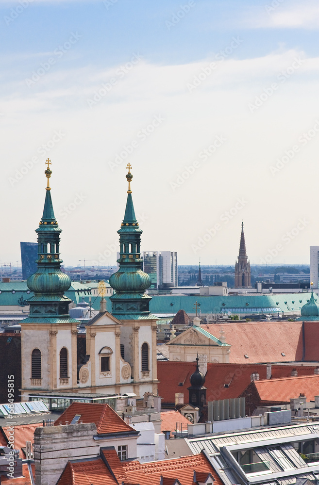 View of Vienna with St. Stephen's Cathedral. Austria