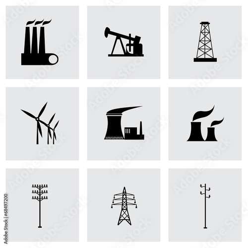 Vector black energeticsl icons set