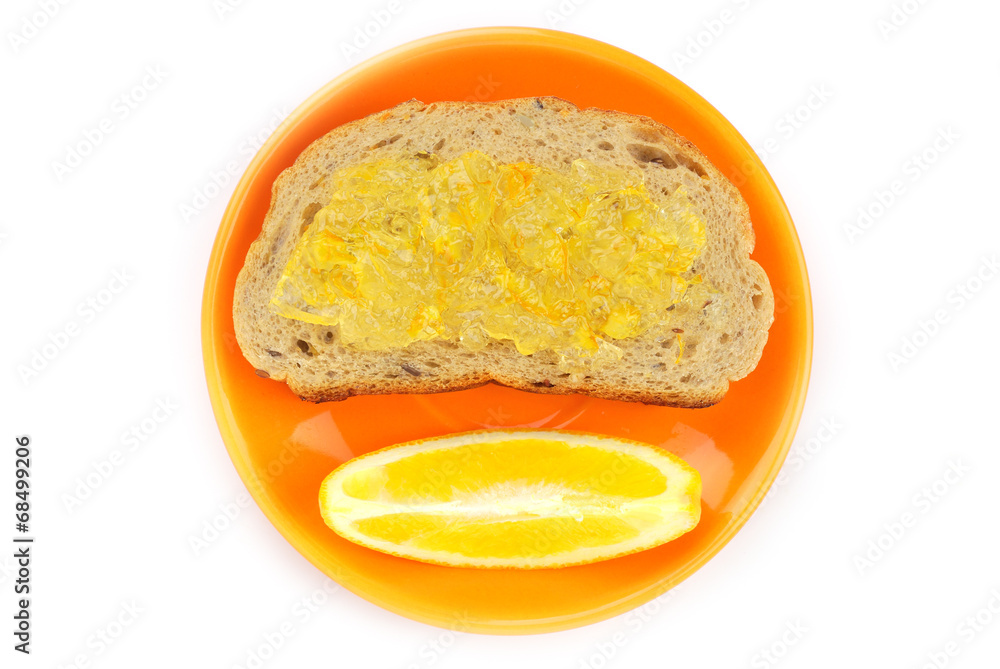 Orange jam and Wholegrain bread Orange jam and Wholegrain bread