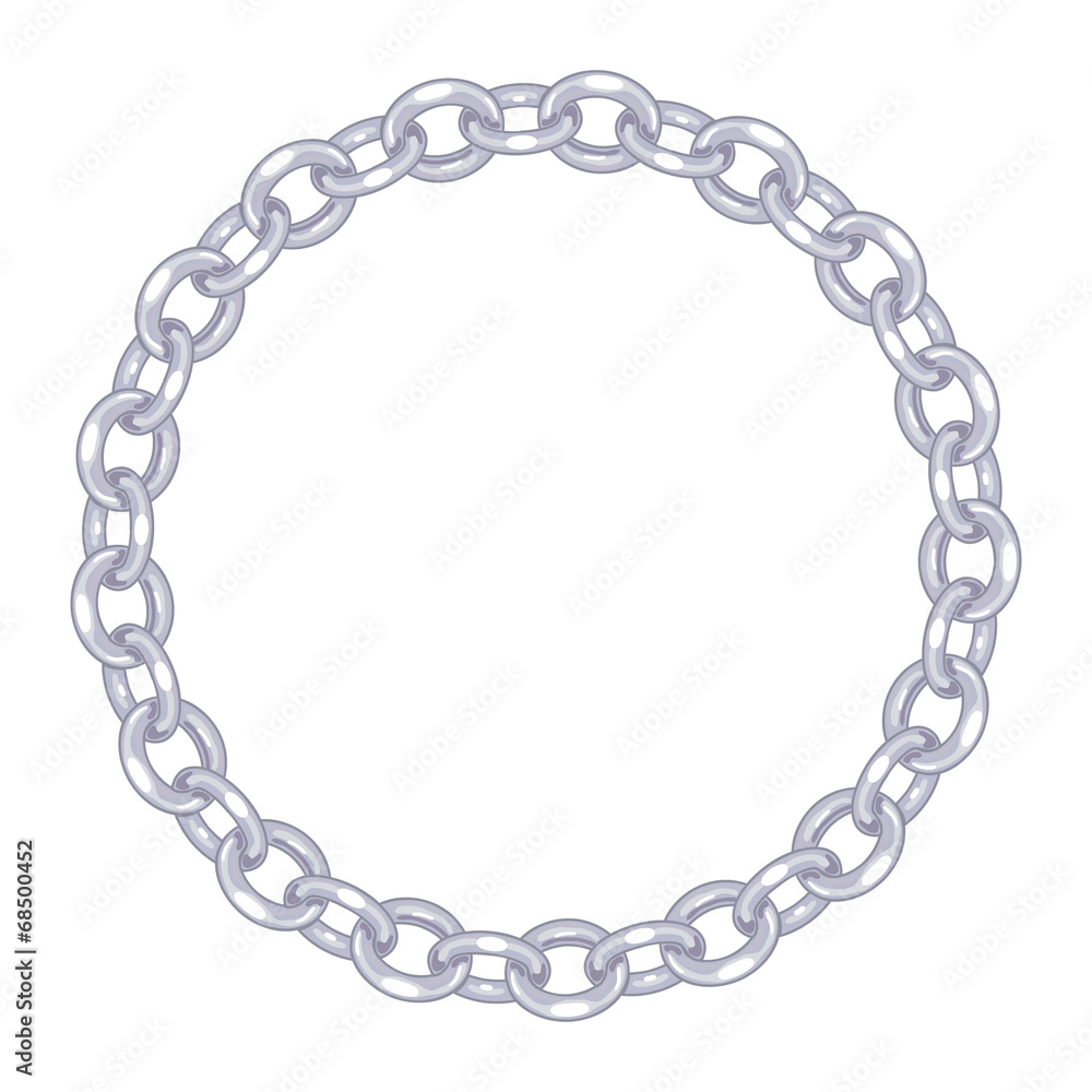 round frame vector - silver chain on the white background round frame vector - silver chain on the white background