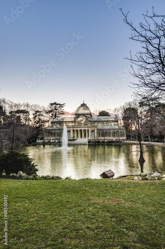 Crystal Palace on Retiro Park in Madrid, Spain.