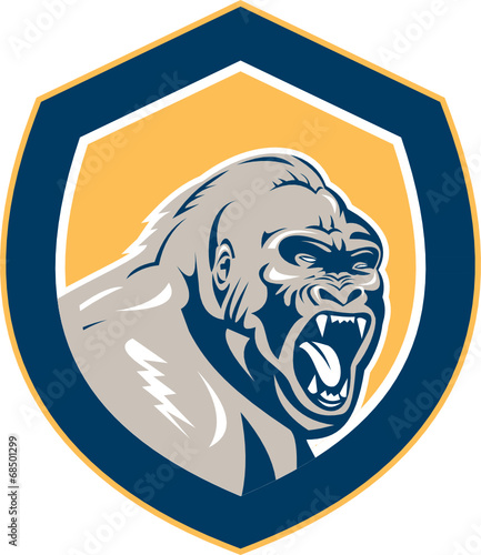 Angry Gorilla Head Shield Retro