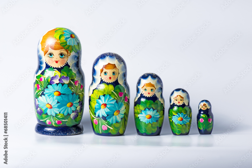 Green matryoshka isolated on white Green matryoshka isolated on white