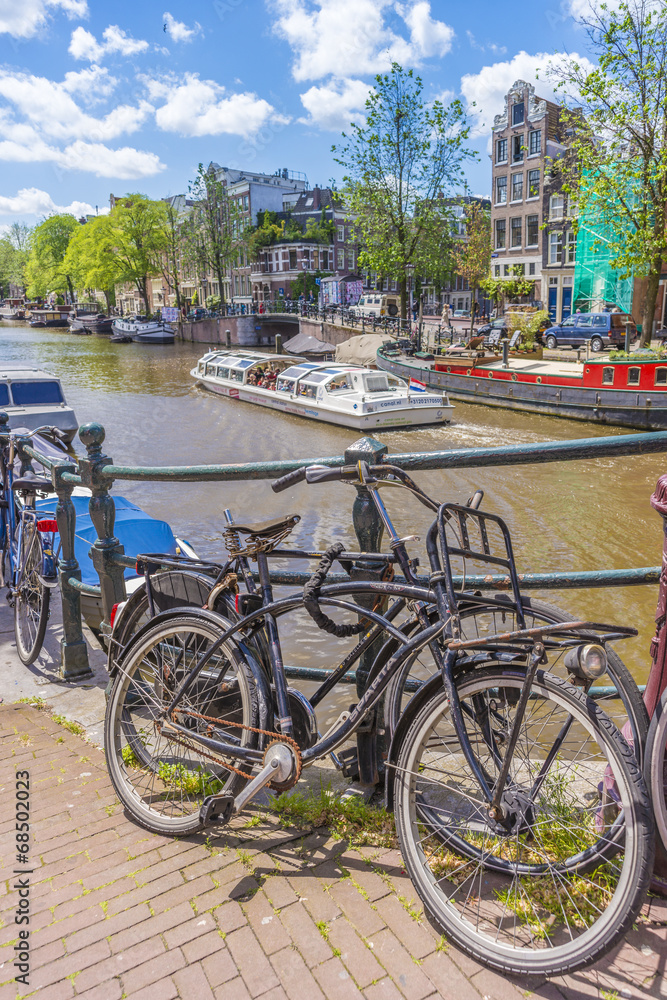 Bicycle in Amsterdam, Netherlands.