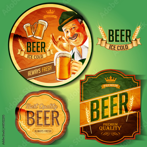 badges vintage beer