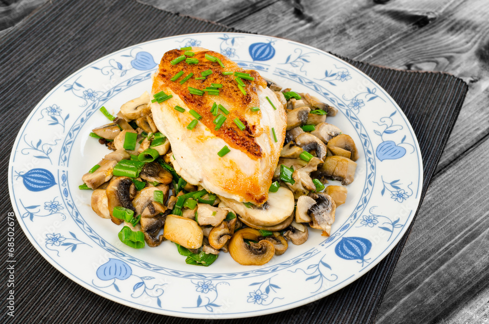 chicken breast with mushrooms and spring onions chicken breast with mushrooms and spring onions