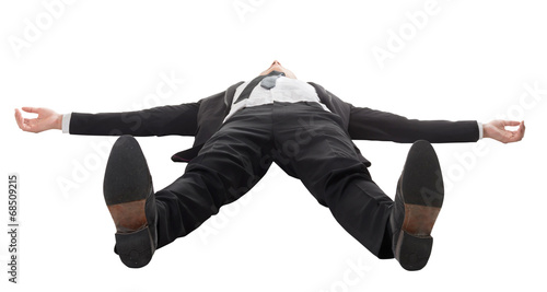 businessman lying on ground