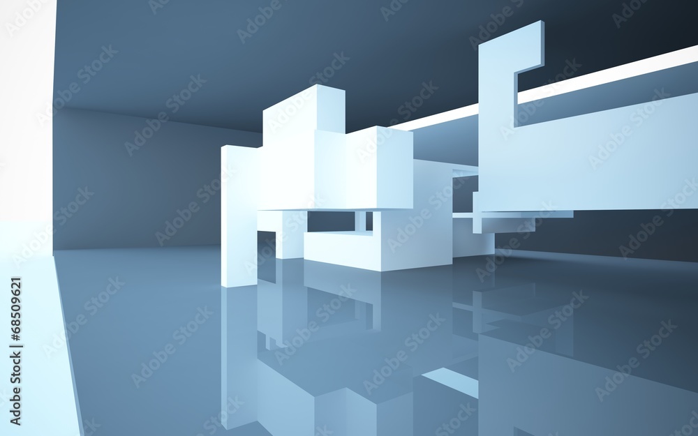 Fototapeta premium abstract interior with black walls and floors