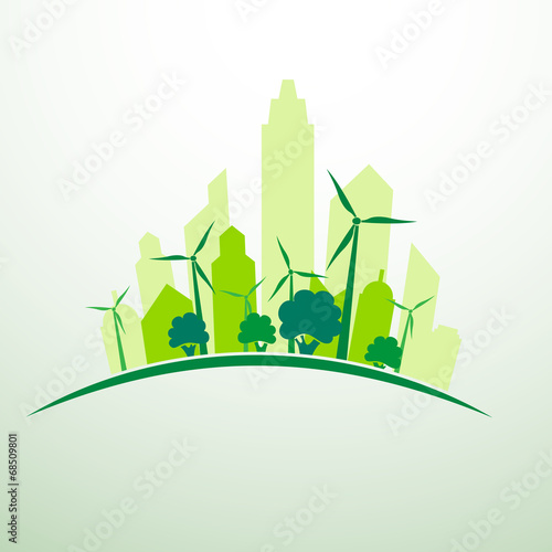 Green ecology city concept background ,illustration