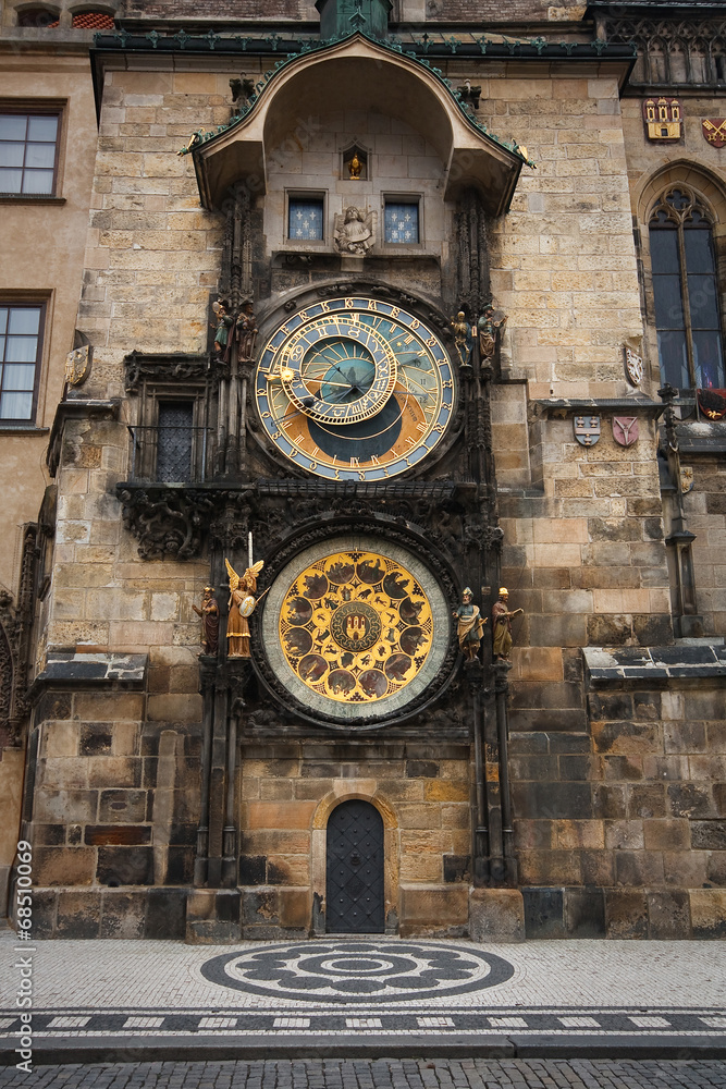 Naklejka premium Astronomical clock in Prague, Czech Republic.