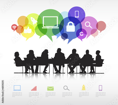Silhouettes Of Business People Having A Meeting