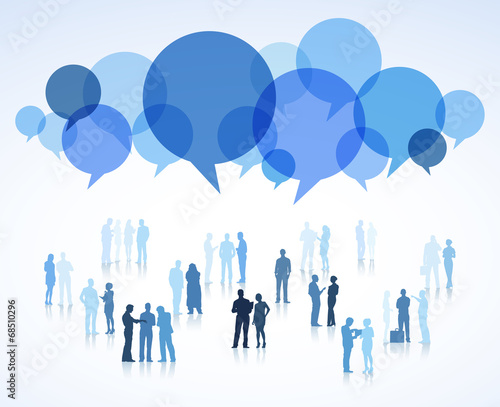 Group of Business People with Speech Bubbles