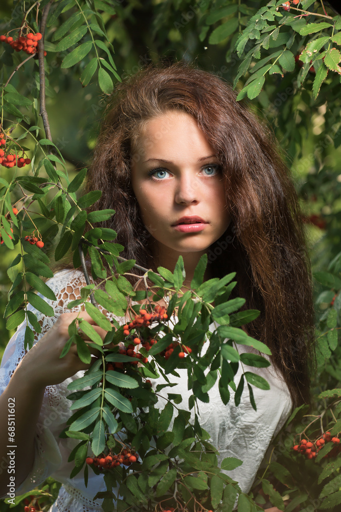 Portrait of the girl with red rowan Portrait of the girl with red rowan