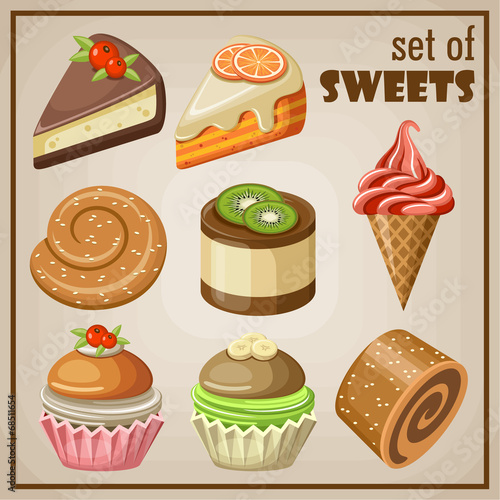 Set of sweets.