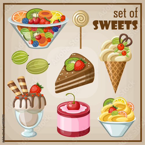 Set of sweets